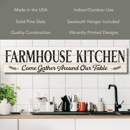 CounterArt Farmhouse Kitchen Horizontal Decorative Indoor/Outdoor Pallet Wood Sign 36" by 7.5" Made in the USA
