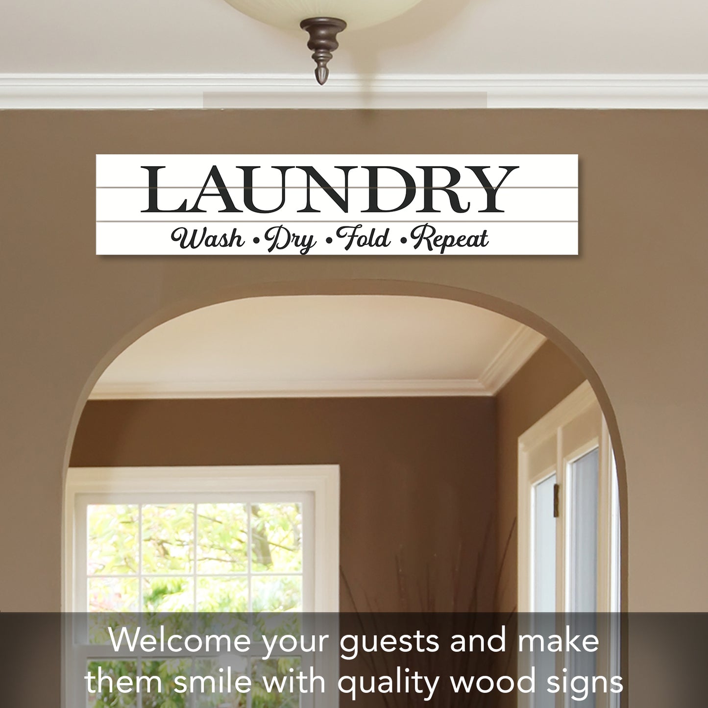 CounterArt Laundry Rules Horizontal Decorative Indoor/Outdoor Pallet Wood Sign 36" by 7.5" Made in the USA