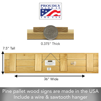 CounterArt Laundry Rules Horizontal Decorative Indoor/Outdoor Pallet Wood Sign 36" by 7.5" Made in the USA