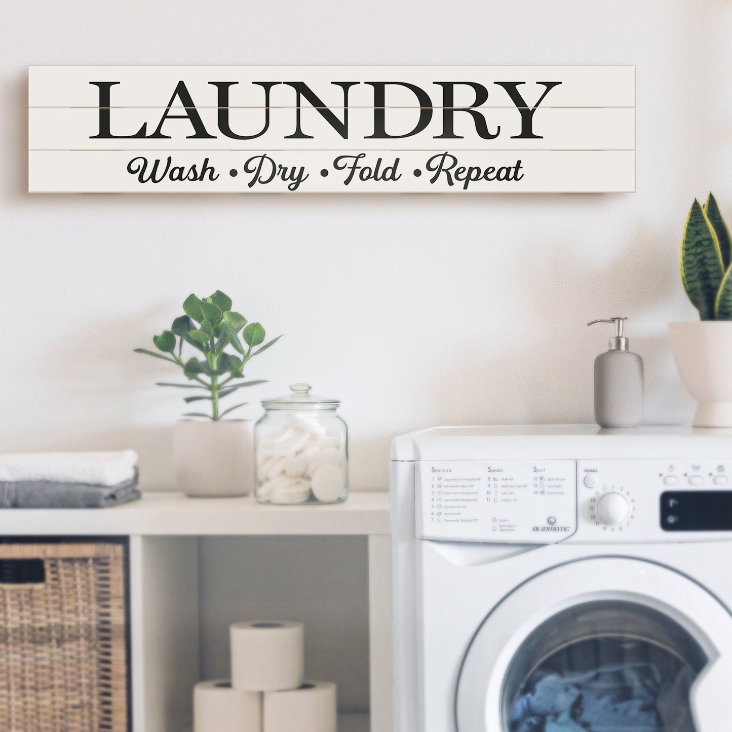 CounterArt Laundry Rules Horizontal Decorative Indoor/Outdoor Pallet Wood Sign 36" by 7.5" Made in the USA
