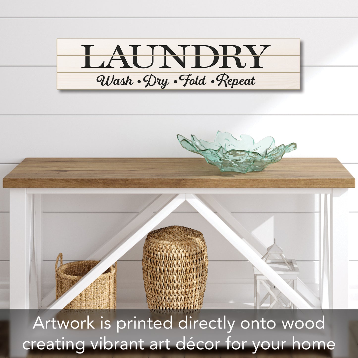 CounterArt Laundry Rules Horizontal Decorative Indoor/Outdoor Pallet Wood Sign 36" by 7.5" Made in the USA