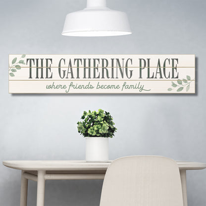 CounterArt The Gathering Place Horizontal Decorative Indoor/Outdoor Pallet Wood Sign 36" by 7.5" Made in the USA