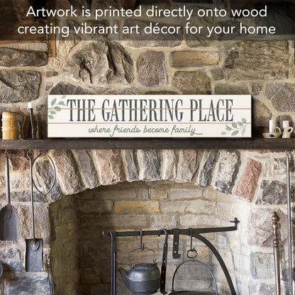 CounterArt The Gathering Place Horizontal Decorative Indoor/Outdoor Pallet Wood Sign 36" by 7.5" Made in the USA