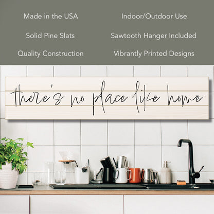 CounterArt "No Place Like Home" Vertical Decorative Indoor/Outdoor Pallet Wood Sign 36" by 7.5" Made in the USA