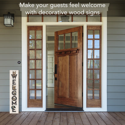 CounterArt "All Dogs Welcome" Vertical Decorative Indoor/Outdoor Pallet Wood Sign 36" by 7.5" Made in the USA