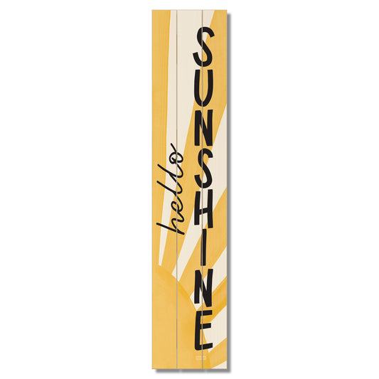 "Hello Sunshine" Vertical Decorative Indoor/Outdoor Pallet Wood Welcome Sign 36" by 7.5"