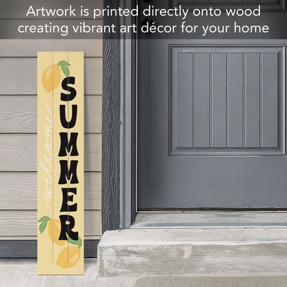 "Welcome Summer" Vertical Decorative Indoor/Outdoor Pallet Wood Welcome Sign 36" by 7.5"