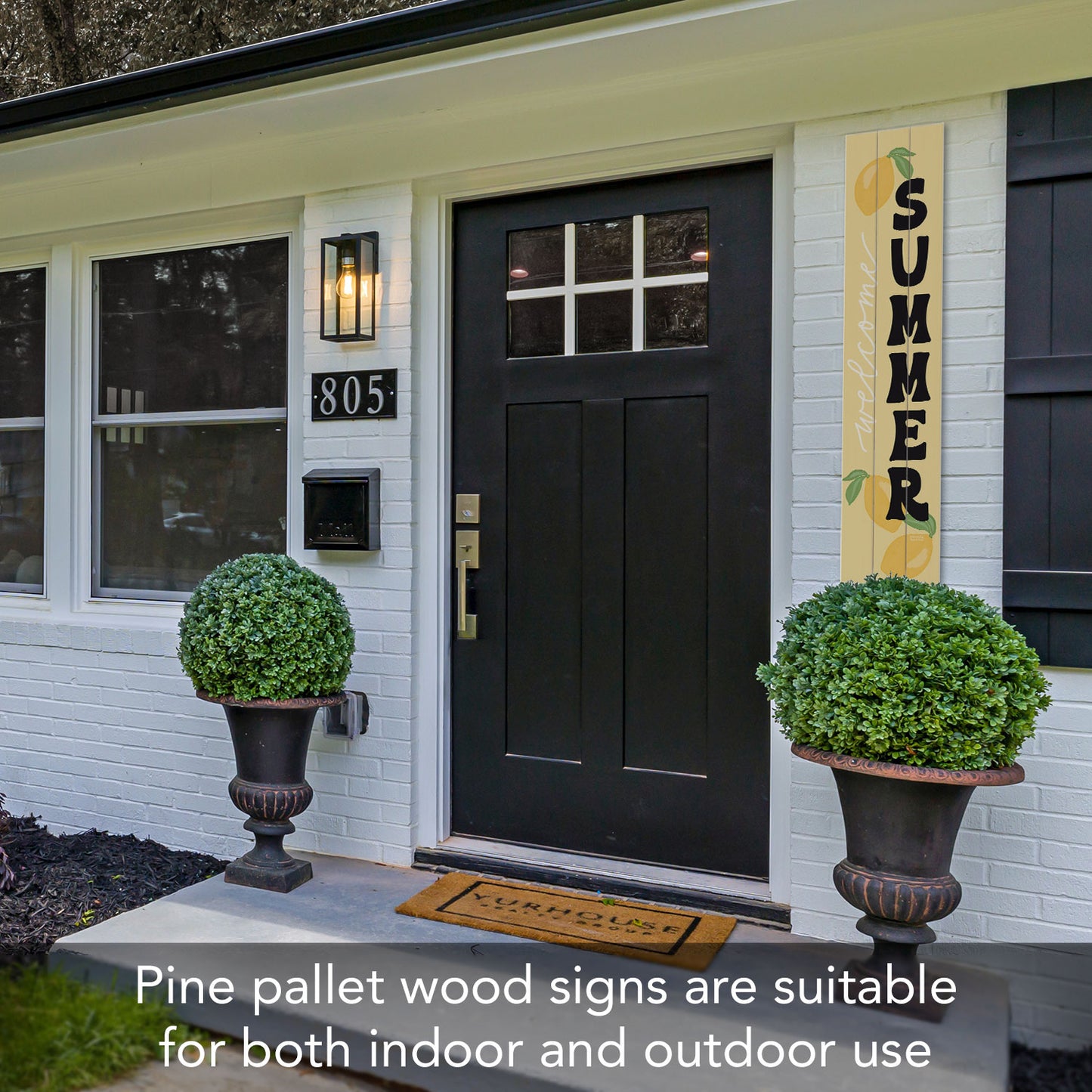 "Welcome Summer" Vertical Decorative Indoor/Outdoor Pallet Wood Welcome Sign 36" by 7.5"