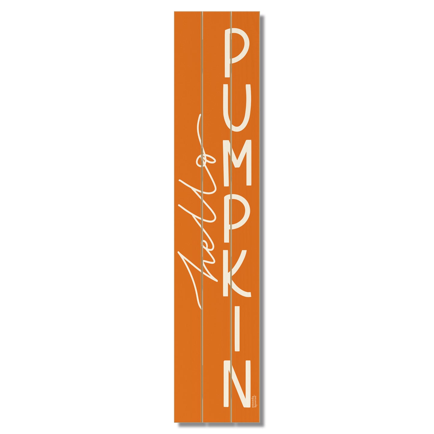 "Hello Pumpkin" Vertical Decorative Indoor/Outdoor Pallet Wood Welcome Sign 36" by 7.5"