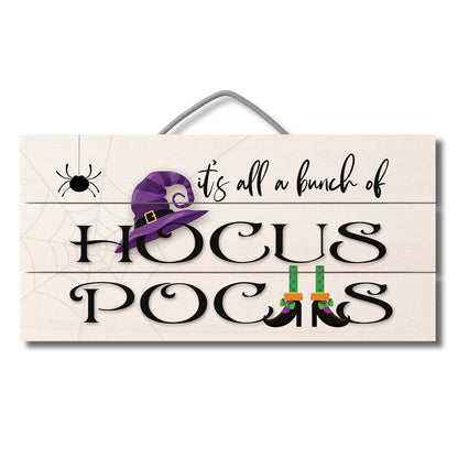 CounterArt Bunch of Hocus Pocus Decorative Slatted Pallet Wood Sign 12" by 6" Made in the USA