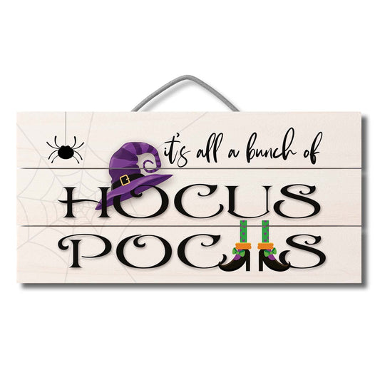 CounterArt Bunch of Hocus Pocus Decorative Slatted Pallet Wood Sign 12" by 6" Made in the USA