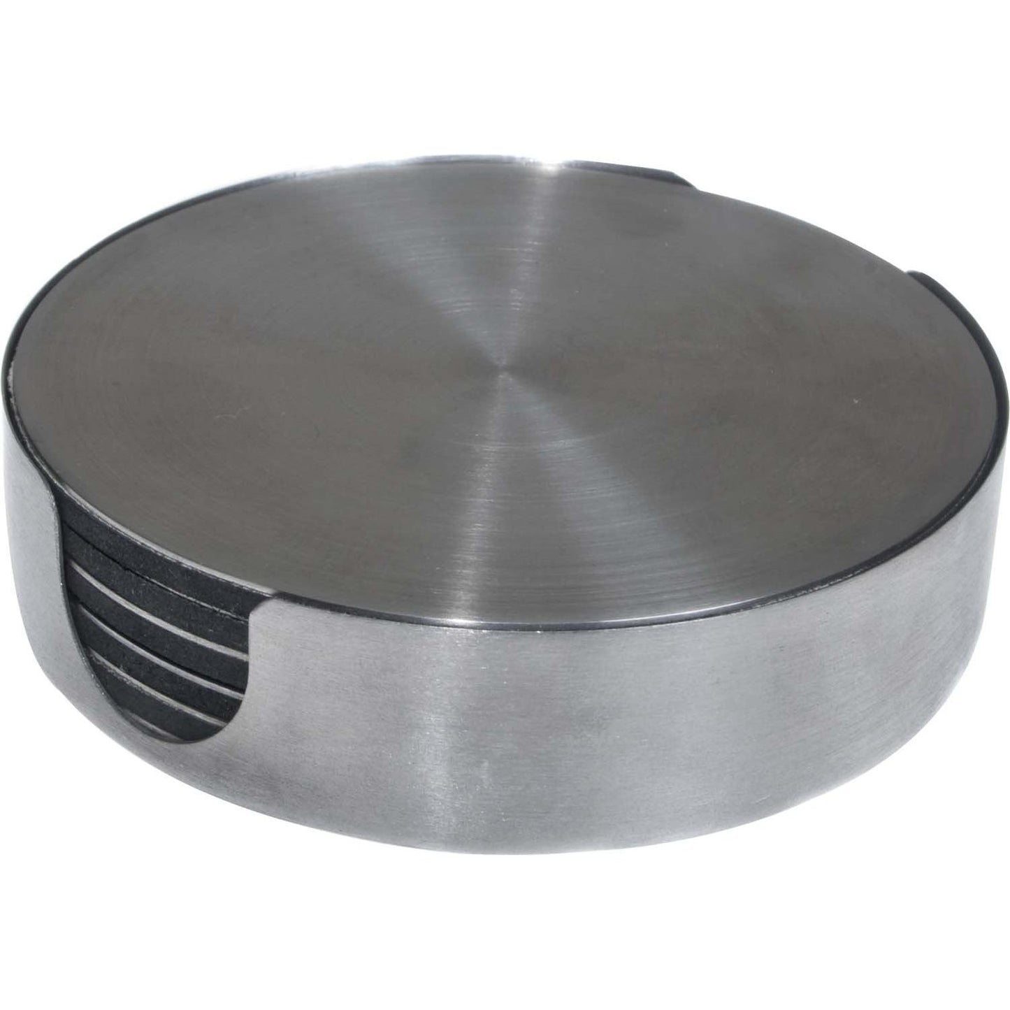 Thirstystone 6-Pack Stainless Steel Coasters in Stainless Steel Holder Attractive Heavy Duty Coasters That Easily Wipe Clean