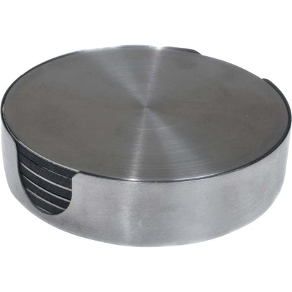 Thirstystone 6-Pack Stainless Steel Coasters in Stainless Steel Holder Attractive Heavy Duty Coasters That Easily Wipe Clean
