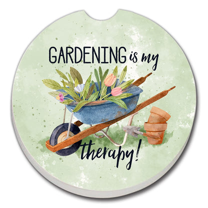 Thirstystone Gardening Therapy Single Absorbent Stone Coaster for Vehicle Cup Holder 2.6” Diameter Manufactured in The USA