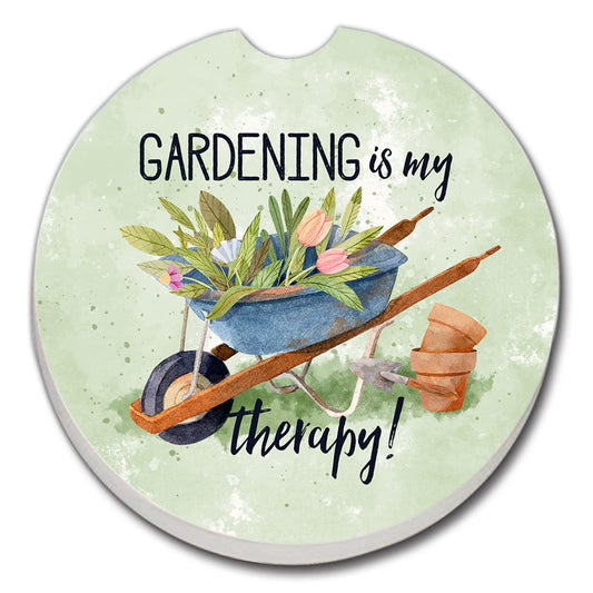 Thirstystone Gardening Therapy Single Absorbent Stone Coaster for Vehicle Cup Holder 2.6” Diameter Manufactured in The USA