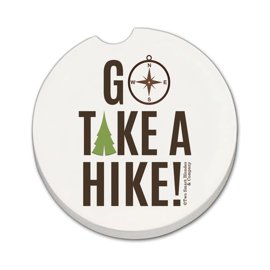 Thirstystone Go Take A Hike Single Absorbent Stone Coaster for Vehicle Cup Holder 2.6” Diameter Manufactured in The USA