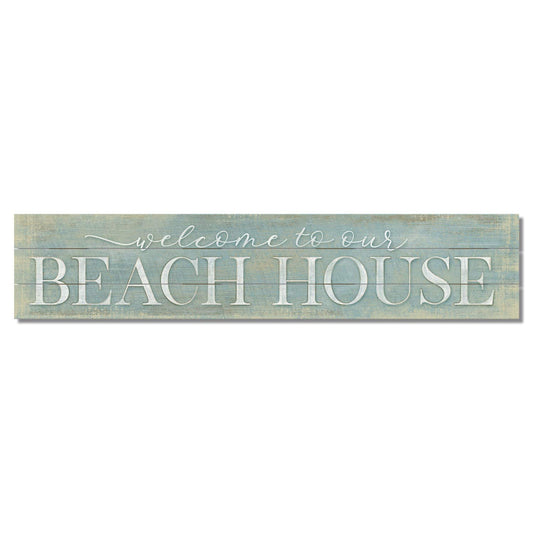 Highland Home "Welcome To Our Beach House" Decorative Indoor/Outdoor Pallet Wood Sign 36" by 7.5" Made in the USA