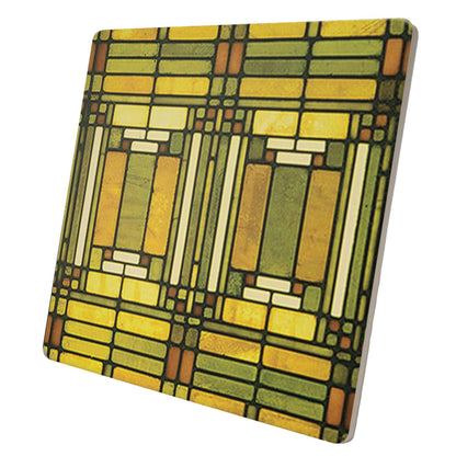 Frank Lloyd Wright's Oak Park Skylight Design on 8" Square Stone Trivet Manufactured in The USA Heat Tolerant Easily Wipes Clean