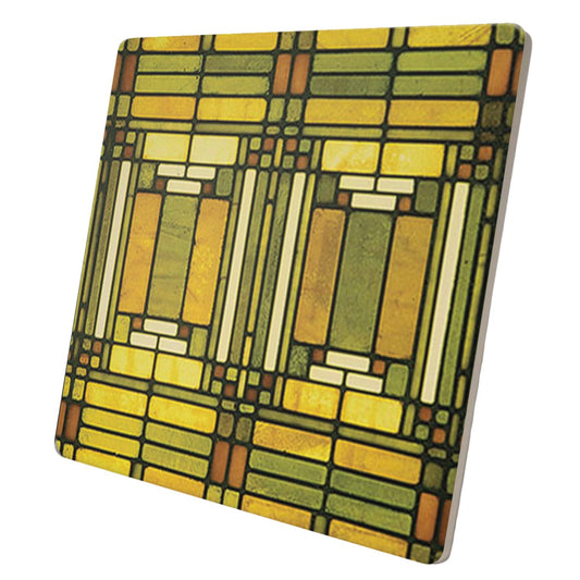 Frank Lloyd Wright's Oak Park Skylight Design on 8" Square Stone Trivet Manufactured in The USA Heat Tolerant Easily Wipes Clean