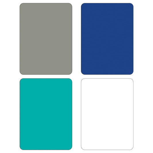 Cut N’ Funnel Blue Martini 4 Pack Thick Multicolor Plastic Cutting Board Mat Made in the USA BPA & PVC Free Plastic Mat Measures 8” x 6”.