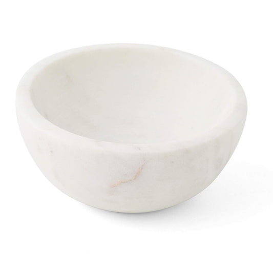 Thirstystone Small Natural White Marble Serving/Dip Bowl Holds up to 4 oz. Dip Bowl Condiment Bowl