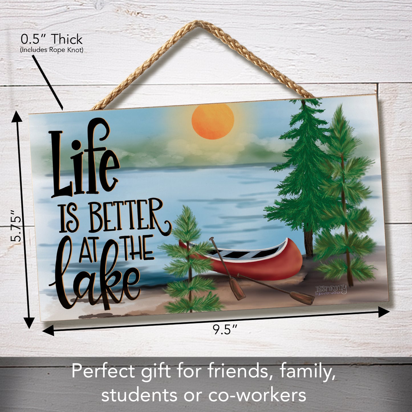 CounterArt Life Is Better Decorative Hanging Wood Wall Sign 9.5” by 5.75” Made in the USA Features Braided Rope Hanger