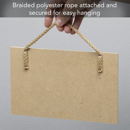 CounterArt Story Begins Decorative Hanging Wood Wall Sign 9.5” by 5.75” Made in the USA Features Braided Rope Hanger