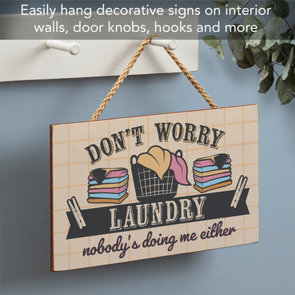 CounterArt Doing Me Decorative Hanging Wood Wall Sign 9.5” by 5.75” Made in the USA Features Braided Rope Hanger