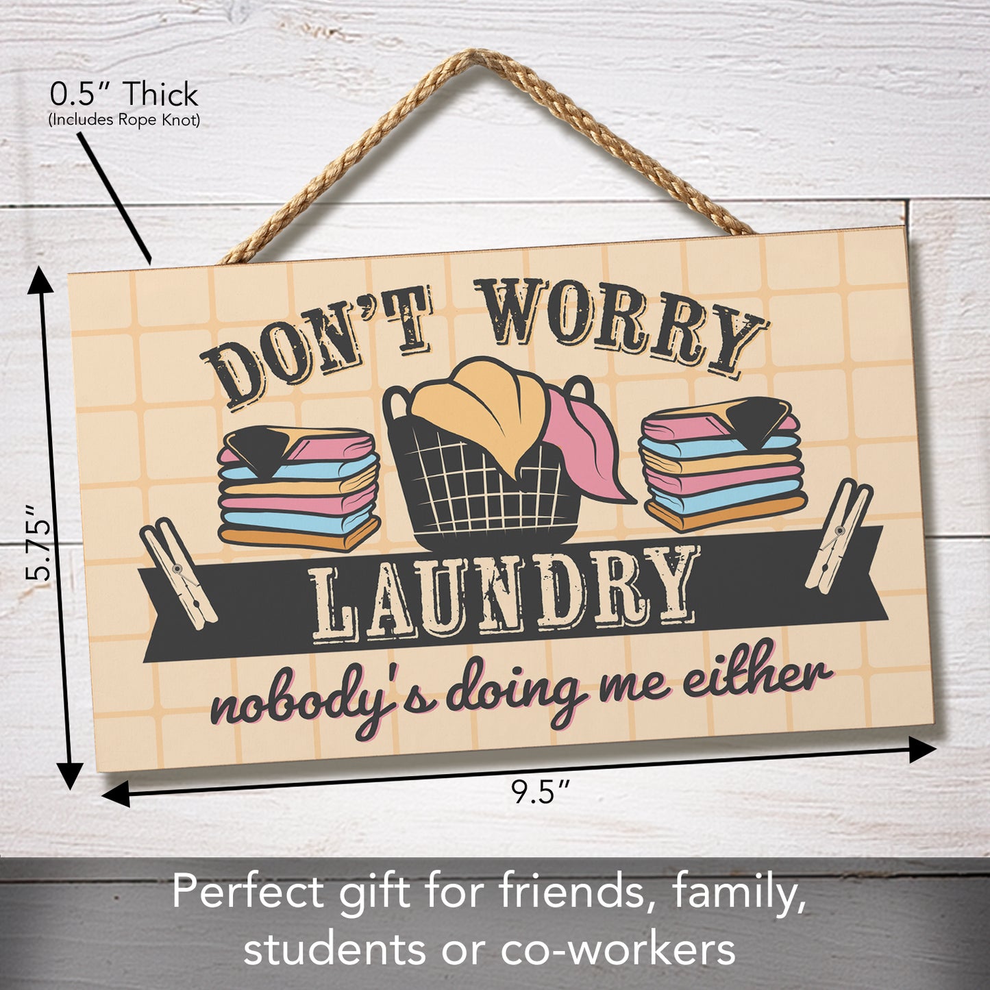 CounterArt Doing Me Decorative Hanging Wood Wall Sign 9.5” by 5.75” Made in the USA Features Braided Rope Hanger