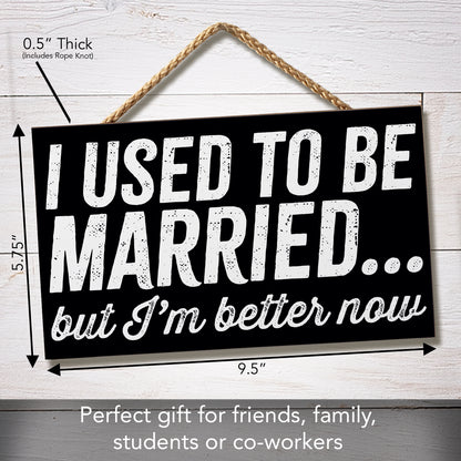 CounterArt Better Now Humorous Hanging Wood Wall Sign 9.5” by 5.75” Made in the USA Features Braided Rope Hanger