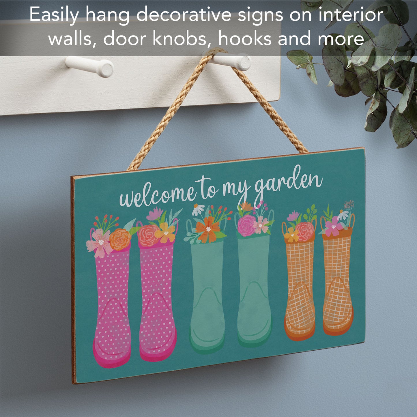 Welcome to My Garden Decorative Hanging Wood Sign 9.5” by 5.75” Made in the USA