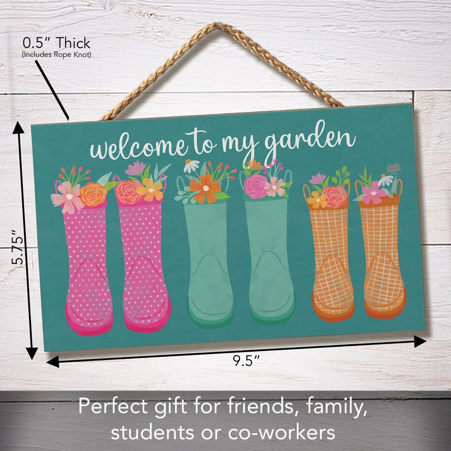 Welcome to My Garden Decorative Hanging Wood Sign 9.5” by 5.75” Made in the USA