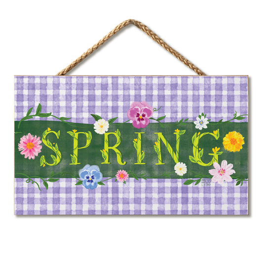 Spring in the Garden Decorative Hanging Wood Sign 9.5” by 5.75” Made in the USA
