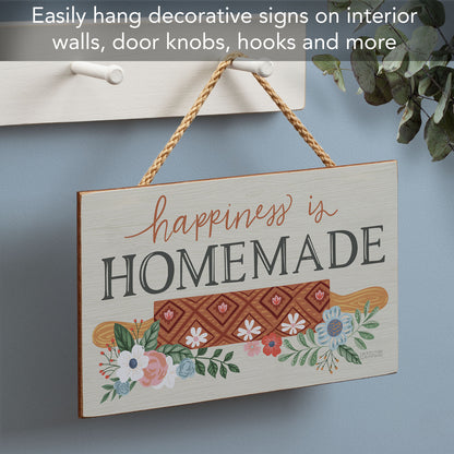 Happiness is Homemade Decorative Hanging Wood Sign 9.5” by 5.75” Made in the USA