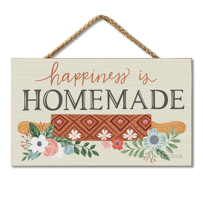 Happiness is Homemade Decorative Hanging Wood Sign 9.5” by 5.75” Made in the USA