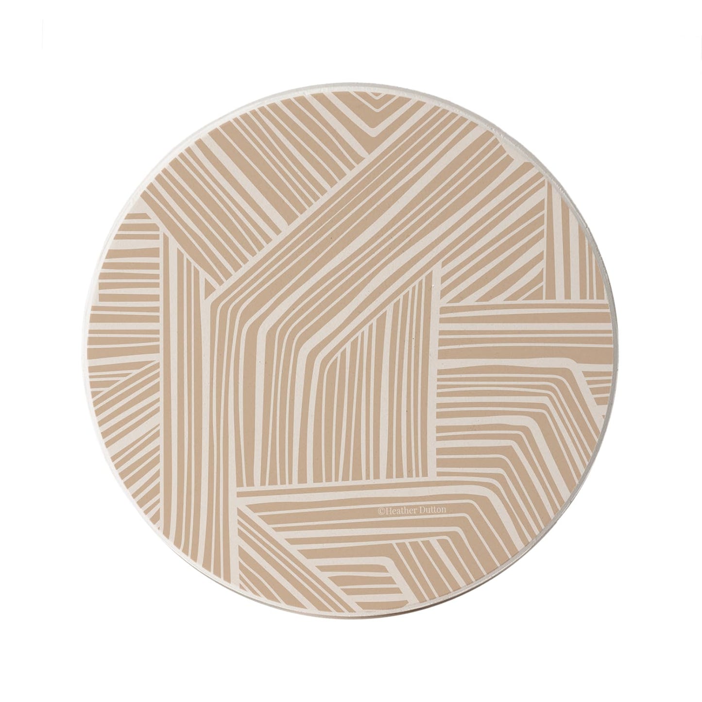 Thirstystone Endless Mocha Round Absorbent Stone Coaster with Protective Cork Backing Manufactured in The USA 4" Diameter