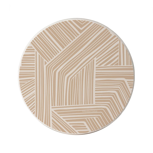 Thirstystone Endless Mocha Round Absorbent Stone Coaster with Protective Cork Backing Manufactured in The USA 4" Diameter