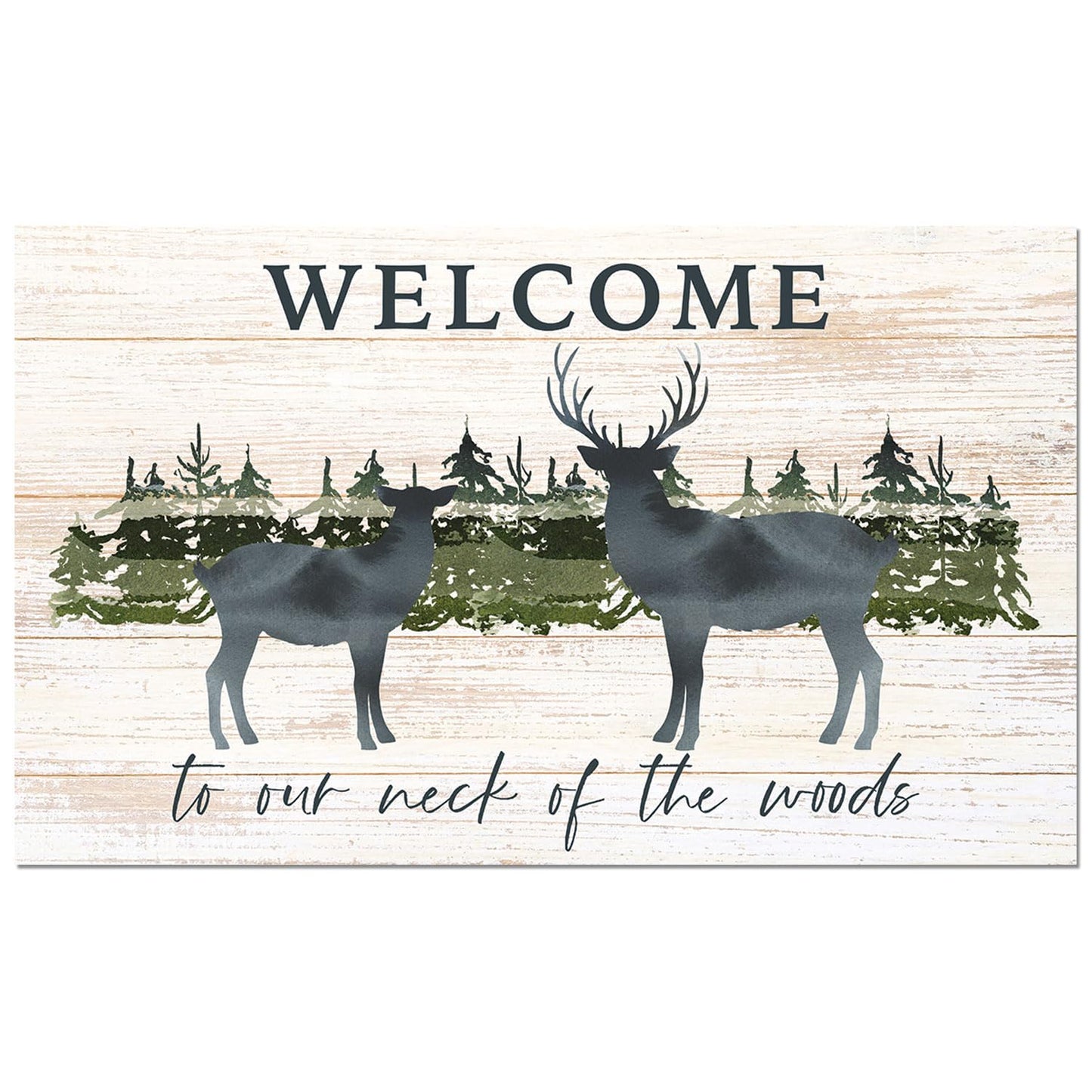 Counterart Our Neck of Woods Welcome Indoor/Outdoor Entryway Floor Mat Manufactured in the USA 29.5" by 17.75"