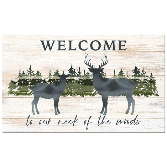 Counterart Our Neck of Woods Welcome Indoor/Outdoor Entryway Floor Mat Manufactured in the USA 29.5" by 17.75"