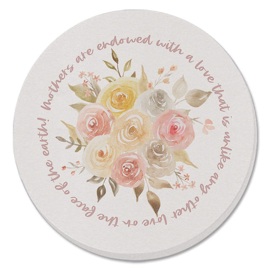 Thirstystone Mothers Endowed Single Round Absorbent Stone Coaster with Protective Cork Backing Manufactured in The USA 4" Diameter