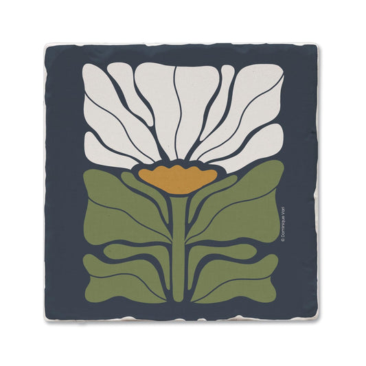 Thirstystone Bohemian Floral Single Tumbled Tile Stone Coaster with Protective Cork Backing Manufactured in The USA 4" Square, Colorful, Artistiic, Easily Wipes Clean