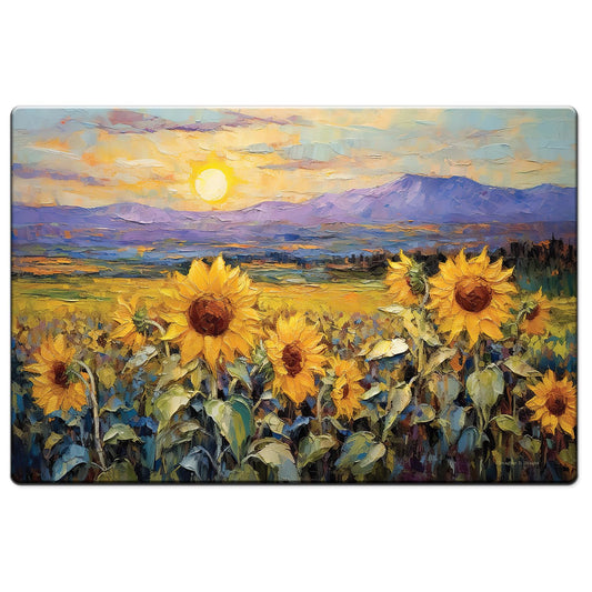 Highland Home Field of Sunflowers 30” x 20” Decorative Vinyl Comfort Floor Mat Manufactured in The USA, Waterproof, Easy to Clean