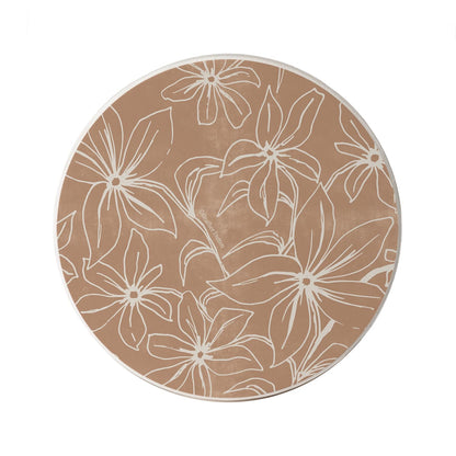 Thirstystone Mocha Lily Round Absorbent Stone Coaster with Protective Cork Backing Manufactured in The USA 4" Diameter