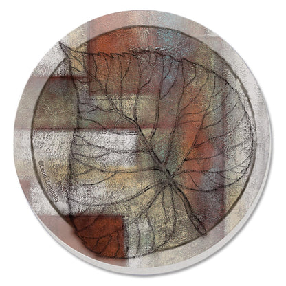 Thirstystone Leaf Whisper II 4 Pack Round Absorbent Stone Coasters 4" Diameter