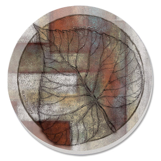 Thirstystone Leaf Whisper II 4 Pack Round Absorbent Stone Coasters 4" Diameter