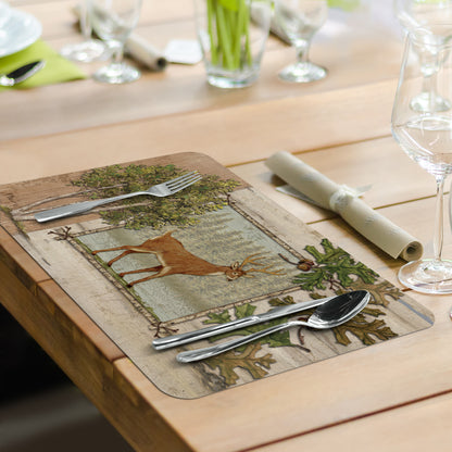 CounterArt Forest Trails 4 Pack Reversible Easy Care Flexible Placemats Made in the USA