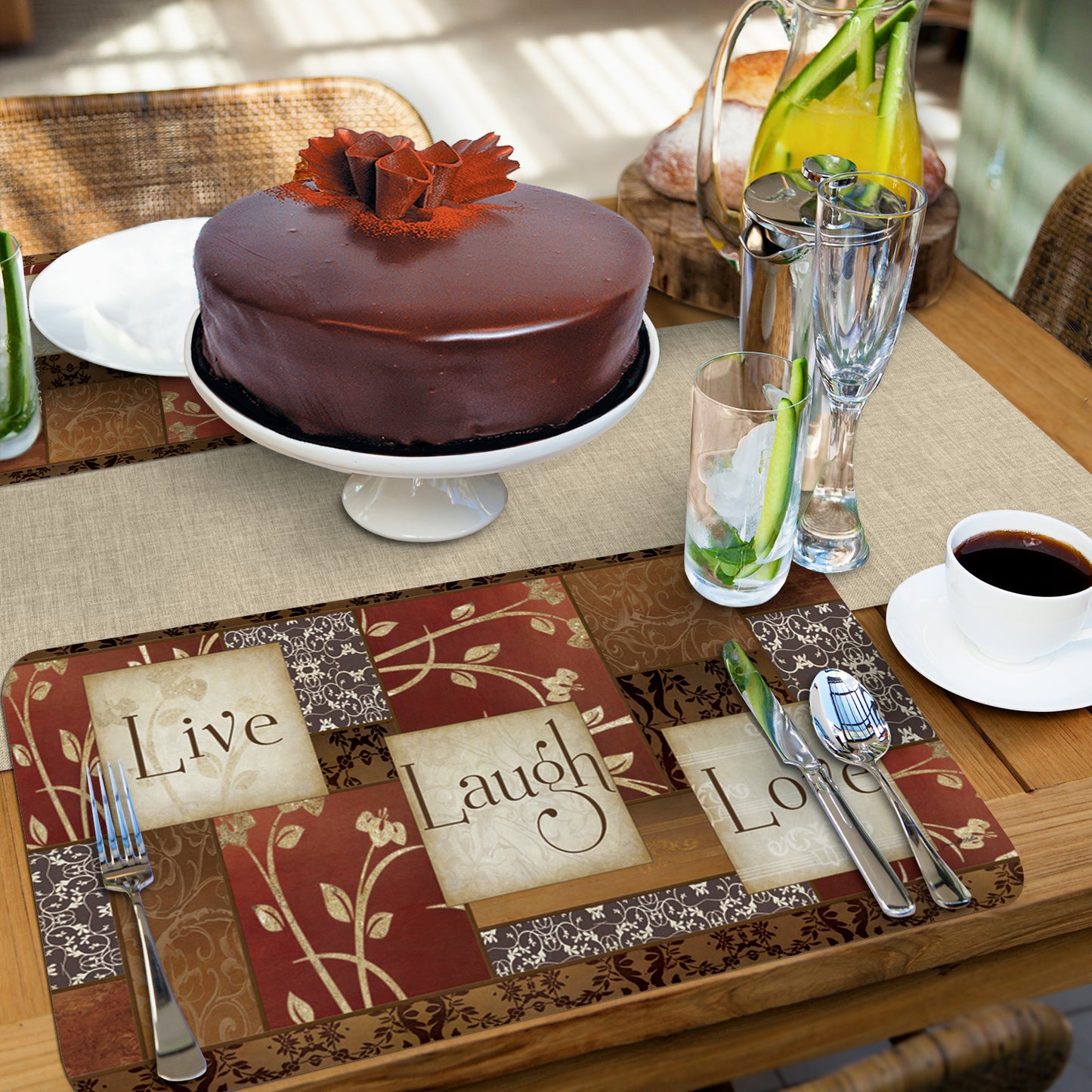 CounterArt Spice of Life 4 Pack Reversible Easy Care Flexible Placemats Made in the USA