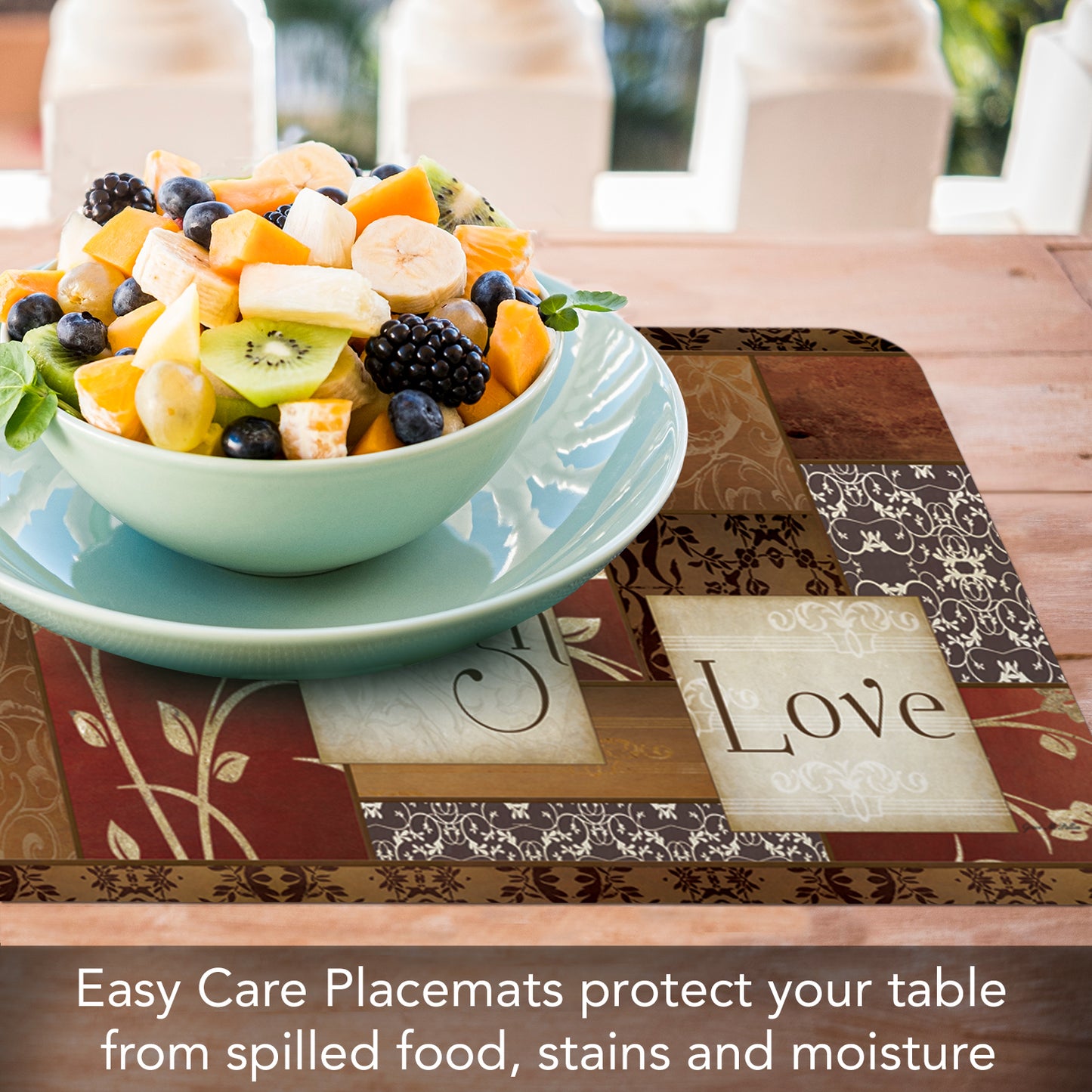 CounterArt Spice of Life 4 Pack Reversible Easy Care Flexible Placemats Made in the USA