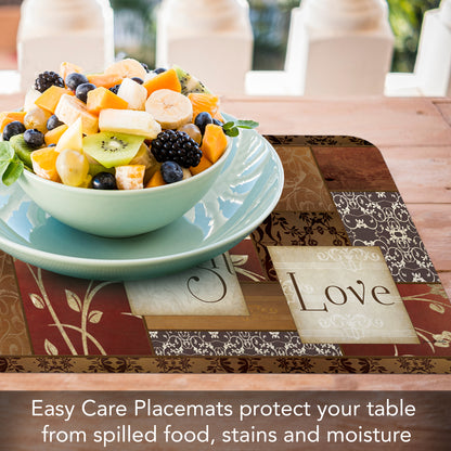 CounterArt Spice of Life 4 Pack Reversible Easy Care Flexible Placemats Made in the USA