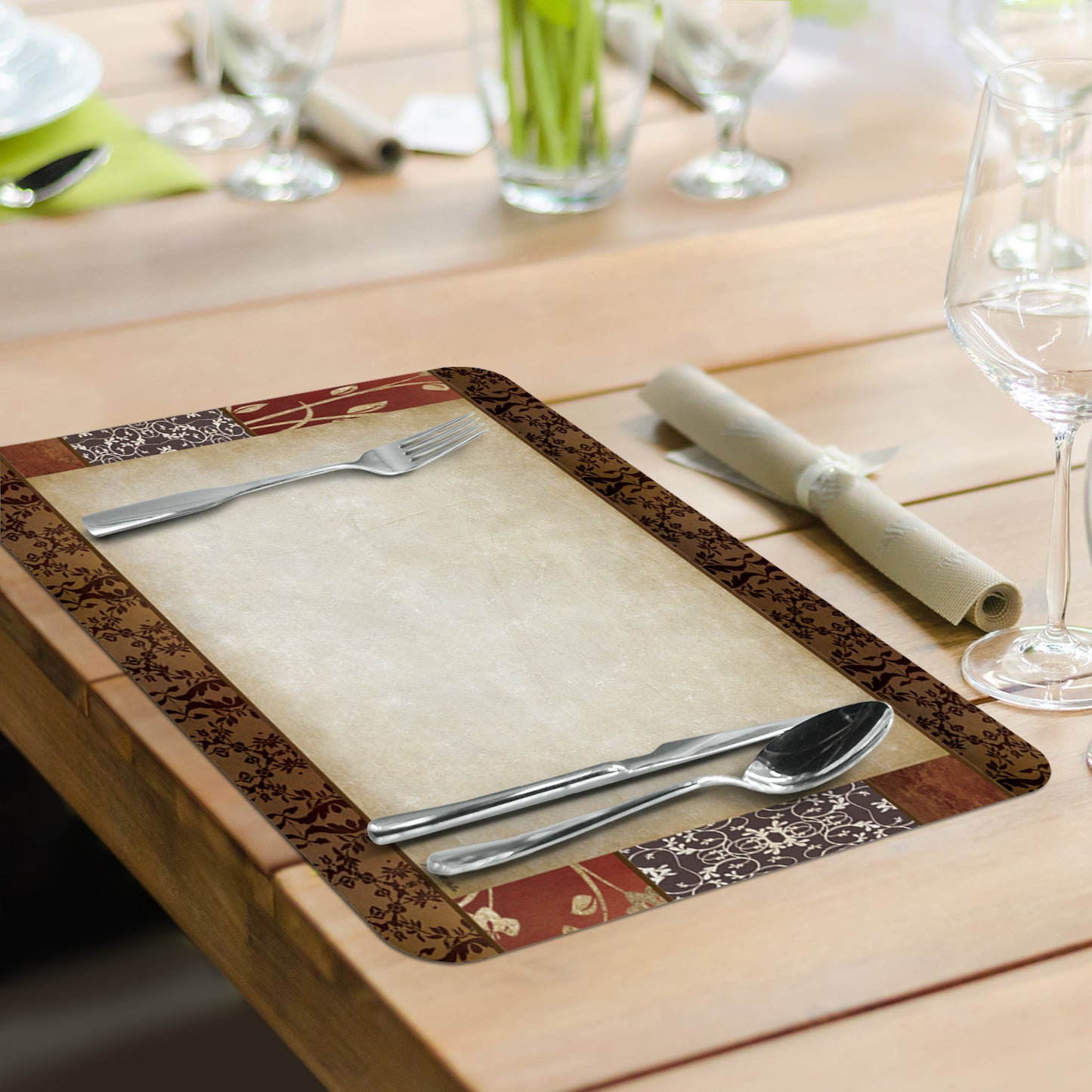 CounterArt Spice of Life 4 Pack Reversible Easy Care Flexible Placemats Made in the USA